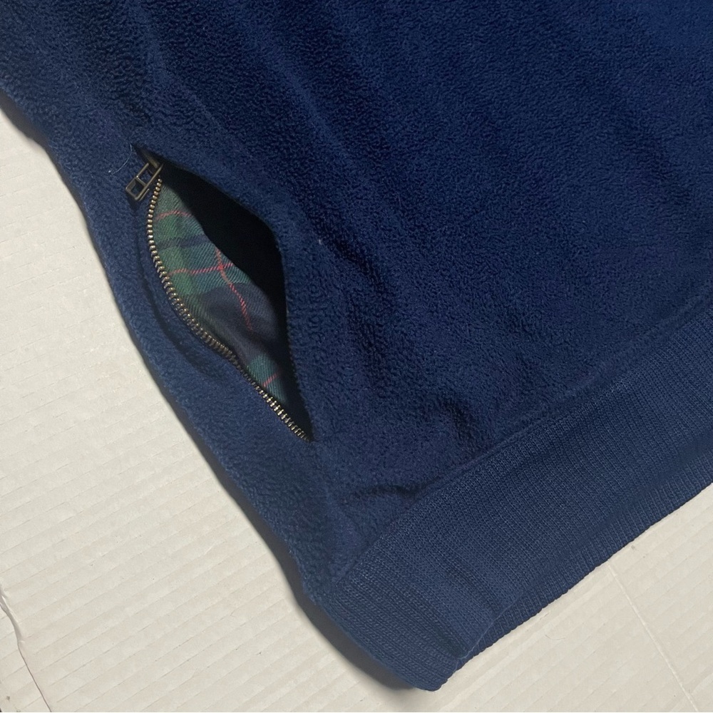 Vintage Banana Republic Quarter Zip Fleece Size XL Flannel Lined Sweater Blue - Picture 9 of 9